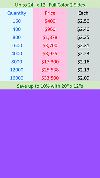 24-inx12-in Coroplast Printed in Full Color on 2 Sides